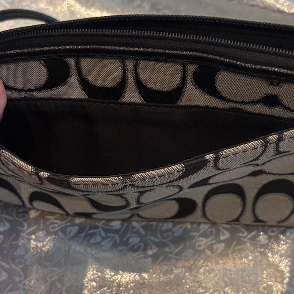 Coach Signature Black and Gray Wristlet Clutch - Picture 4 of 4